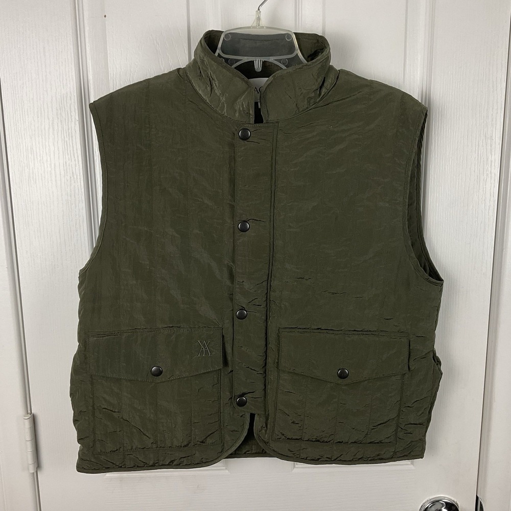 YAGYA Women's Olive Green Quilted Riding Vest Primaloft Silver Size L | Europe